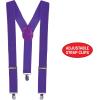Beistle Purple Suspenders – Adjustable Costume Suspenders, Classic Y-Back Clip-On Braces, Novelty Spirit Accessory for Halloween Costumes, Stage Performances, Photo Booth Props & Themed Party Wear
