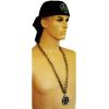 Black/Silver Chain Beads w/Iron Cross Medallion Party Accessory (1 count) (1/Card)