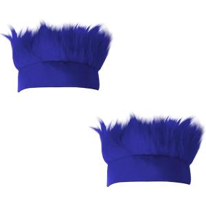 Beistle Blue Hairy Headbands – 2-Pack Fluffy Faux Hair Wig Costume Accessories, Sports Fan Headwear, Team Spirit Wear, Color-Themed Events, Pep Rally Outfits, Game Day Party Apparel, Adult Size