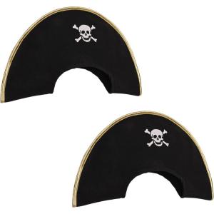 Beistle Felt Pirate Hats – 2 Count, Costume Accessory with Skull and Crossbone Design for Pirate-Themed Celebrations, Adventure Parties, Halloween Costumes, Cosplay and Festivals