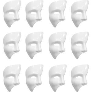 Beistle S60820-WAZ12 Phantom Masks, White
