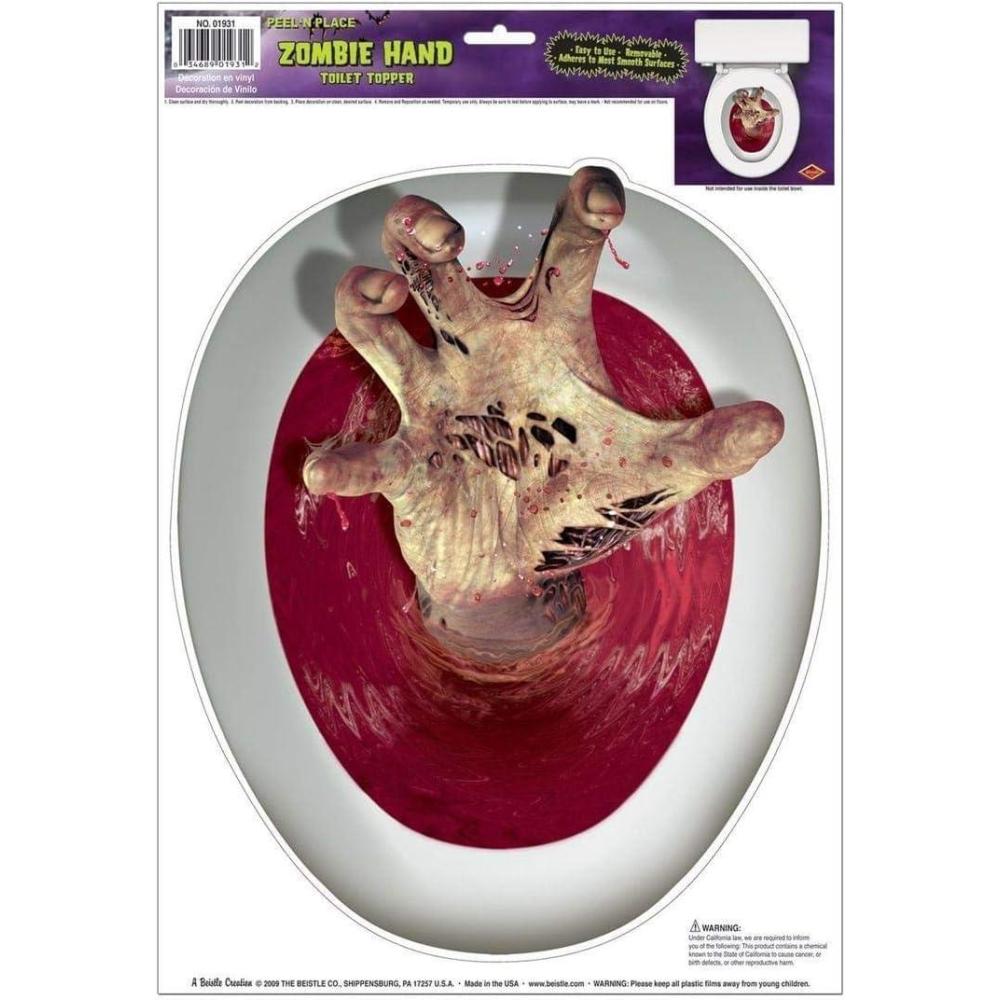 image:imageBeistle ZombieHand Peel N Place Toilet Topper Pack of 3