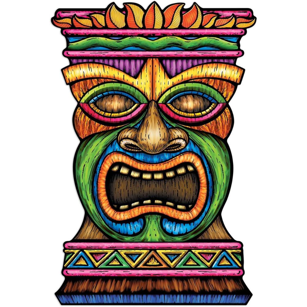 image:imageBeistle Jumbo Tiki Cutouts 2Pack Oversized 3Foot Tropical Luau Wall Decorations Printed on Both Sides for Hawaiian Theme Parties Summer Beach Events and Backyard CelebrationsJumbo Tiki Cutout
