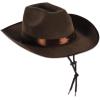 Beistle Cowboy Hats with Chin Strap – Halloween Costume Dress Up, Animal Safari Themed Birthday Party, Western Headwear(Faux Brown Leather Western)