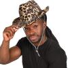 Beistle Cowboy Hats with Chin Strap – Halloween Costume Dress Up, Animal Safari Themed Birthday Party, Western Headwear(Leopard Print Cowboy)