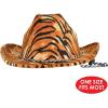 Beistle Cowboy Hats with Chin Strap – Halloween Costume Dress Up, Animal Safari Themed Birthday Party, Western Headwear(Tiger Print Cowboy – 6 Piece)