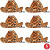 Beistle Cowboy Hats with Chin Strap – Halloween Costume Dress Up, Animal Safari Themed Birthday Party, Western Headwear(Tiger Print Cowboy – 6 Piece)
