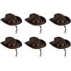 Beistle Cowboy Hats with Chin Strap – Halloween Costume Dress Up, Animal Safari Themed Birthday Party, Western Headwear(Faux Brown Leather Western)