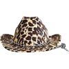 Beistle Cowboy Hats with Chin Strap – Halloween Costume Dress Up, Animal Safari Themed Birthday Party, Western Headwear(Leopard Print Cowboy)