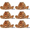 Beistle Cowboy Hats with Chin Strap – Halloween Costume Dress Up, Animal Safari Themed Birthday Party, Western Headwear(Tiger Print Cowboy – 6 Piece)