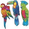 Beistle Jumbo Tiki Cutouts – 2-Pack Oversized 3-Foot Tropical Luau Wall Decorations, Printed on Both Sides for Hawaiian Theme Parties, Summer Beach Events and Backyard Celebrations(Exotic Bird Cutouts)