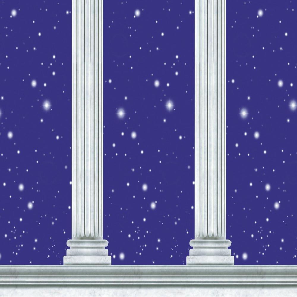image:imageBeistle Italian Party Decorations Printed Plastic Columns with Night Starry Sky Backdrop 4 Feet x 30 Feet Pack 6