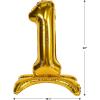 Beistle 2 Piece 26″ Self-Standing Number Balloons Gold Mylar #0, With Blow Straws, Air Only, Birthday Party Supplies, New Year’s Eve Decorations, Graduation Centerpieces