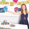 Beistle 2 Piece Elegant Gold Happy 18th Birthday Banners, 7.5” x 5’, Bday Party Decorations, Milestone Celebrations