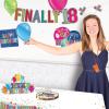 Beistle 2 Piece Elegant Multi-Color Finally 18 Birthday Banners, 7.5” x 3’, Bday Party Decorations, Milestone Celebrations