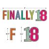 Beistle 2 Piece Elegant Multi-Color Finally 18 Birthday Banners, 7.5” x 3’, Bday Party Decorations, Milestone Celebrations