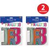 Beistle 2 Piece Elegant Multi-Color Finally 18 Birthday Banners, 7.5” x 3’, Bday Party Decorations, Milestone Celebrations