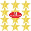Beistle 48 Piece Metallic Plastic Gold Star Cut Outs For Birthday, Awards Night Theme, Party Decorations, Bulletin Board Classroom Décor