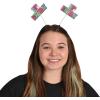 Beistle Happy 18th Birthday Boppers – 2-Pack Colorful Milestone Celebration Headbands Accessories with Printed Icons on Snap-On Bands for Eighteenth B-Day Parties, Photo Ops