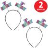 Beistle Happy 18th Birthday Boppers – 2-Pack Colorful Milestone Celebration Headbands Accessories with Printed Icons on Snap-On Bands for Eighteenth B-Day Parties, Photo Ops