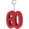 Beistle Red Glittered 60 Photo & Balloon Holder(Glittered “60” Photo/Balloon Holder – (1 Pack))