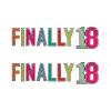 Beistle 2 Piece Elegant Multi-Color Finally 18 Birthday Banners, 7.5” x 3’, Bday Party Decorations, Milestone Celebrations