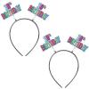 Beistle Happy 18th Birthday Boppers – 2-Pack Colorful Milestone Celebration Headbands Accessories with Printed Icons on Snap-On Bands for Eighteenth B-Day Parties, Photo Ops