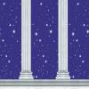 Beistle Italian Party Decorations, Printed Plastic Columns with Night Starry Sky Backdrop 4 Feet x 30 Feet, Pack 6