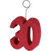 Beistle Red Glittered 60 Photo & Balloon Holder(Glittered “30” Photo/Balloon Holder – (1 Pack))