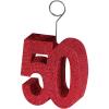 Beistle Red Glittered 60 Photo & Balloon Holder(Glittered “50” Photo/Balloon Holder – (1 Pack))