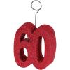 Beistle Red Glittered 60 Photo & Balloon Holder(Glittered “60” Photo/Balloon Holder – (1 Pack))