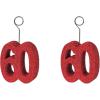 Beistle Red Glittered 60 Photo & Balloon Holder(Glittered “60” Photo/Balloon Holders – (2 Pack))