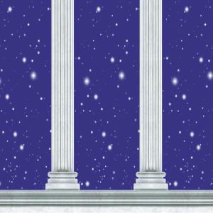 Beistle Italian Party Decorations, Printed Plastic Columns with Night Starry Sky Backdrop 4 Feet x 30 Feet, Pack 6