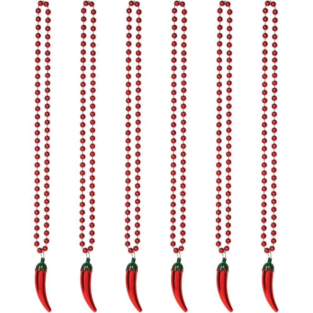 image:imageBeistle Beads with Chili Pepper Medallion 36Inch6 piece