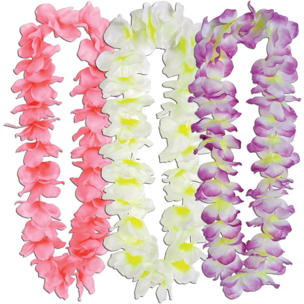 image:imageBeistle Silk N Petals Island Oasis Hawaiian Leis 3 Count Tropical Theme Luau Party Favor Accessories for Weddings Birthdays and Events