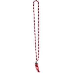 Beistle Beads with Chili Pepper Medallion, 36-Inch(1 piece)