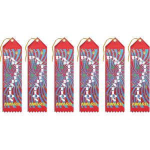 Beistle Participation Award Ribbons, 2 by 8-Inch, 6-Pack