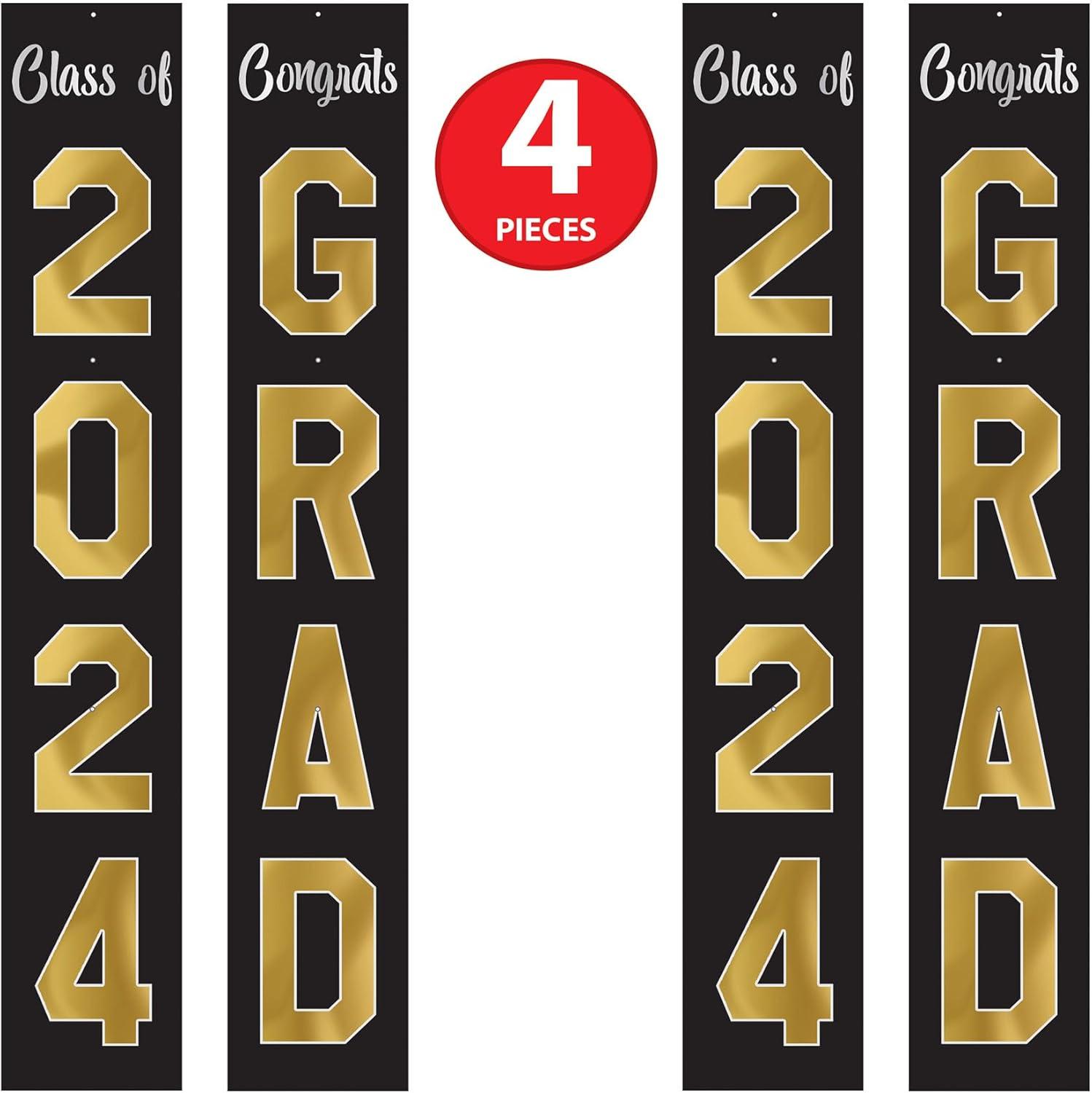 image:imageBeistle 4 Piece Jointed Graduation Decorations Cutouts 6 Class of 2024 amp Congrats Grad