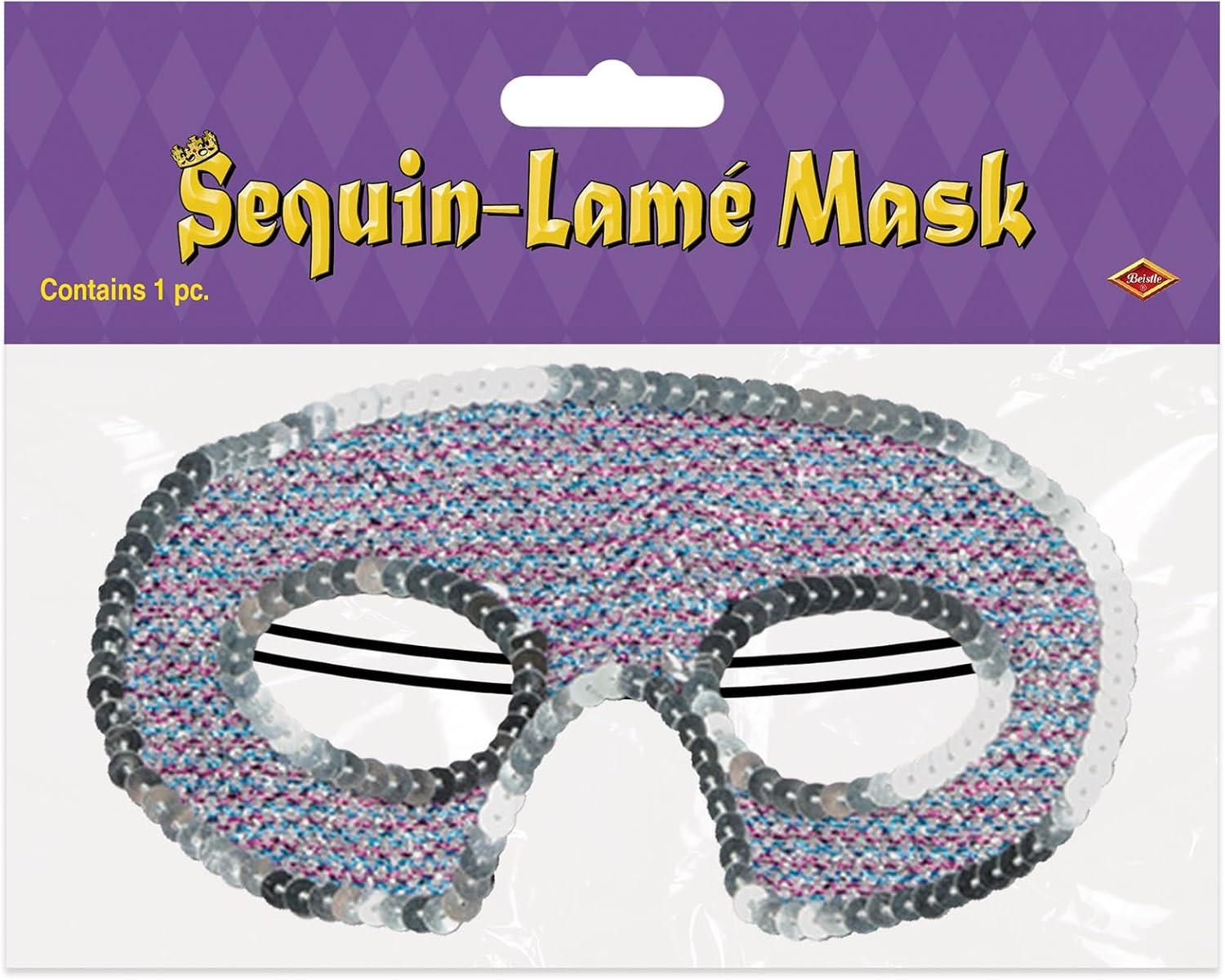 image:imageBeistle Feathered Mask with StickSequinlame Half Masks