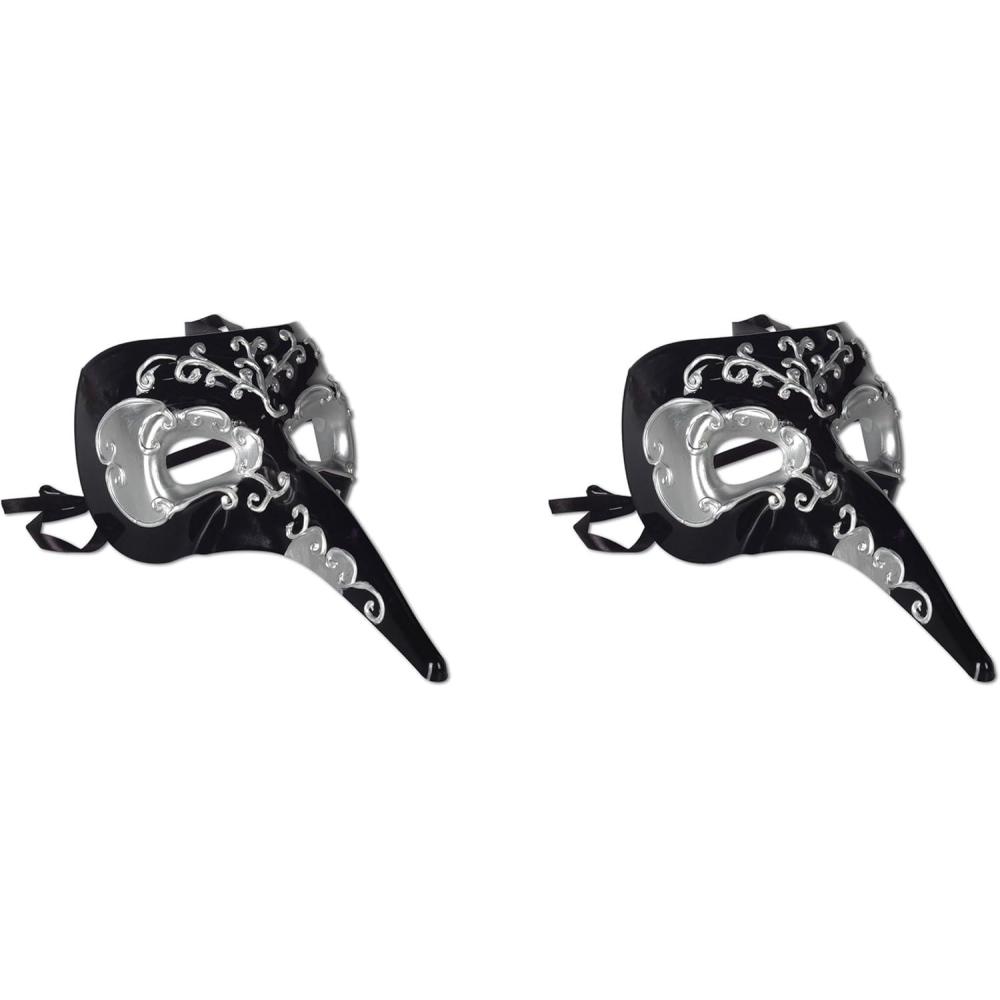 image:imageBeistle Feathered Mask with StickLong Nose Mask 2pack