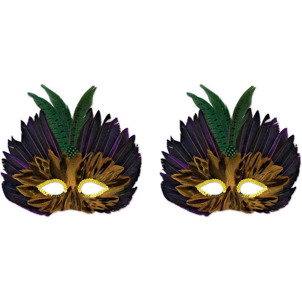 image:imageBeistle Feathered Mask with StickMardi Gras Mask a