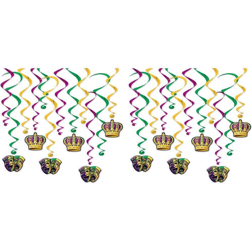 image:imageBeistle Mardi Gras WhirlsMardi Gras Whirls 24Pack