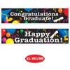 Beistle 4 Piece Plastic Graduation Banners Indoor/Outdoor Congrats Grad Decorations(Graduation Banners – (2 Pack))
