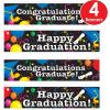 Beistle 4 Piece Plastic Graduation Banners Indoor/Outdoor Congrats Grad Decorations(Graduation Banners – (4 Pack))