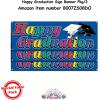 Beistle 4 Piece Plastic Graduation Banners Indoor/Outdoor Congrats Grad Decorations(Happy Graduation Sign Banner)