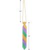 Beistle 60067 2 Piece Beaded Mardi Gras Ties, 13″, Green/Gold/Purple(Beaded Mardi Gras Tie)