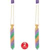 Beistle 60067 2 Piece Beaded Mardi Gras Ties, 13″, Green/Gold/Purple(Beaded Mardi Gras Tie)