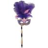 Beistle Feathered Mask with Stick(Costume Mask W/Stick (1-pack) – a)