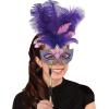 Beistle Feathered Mask with Stick(Costume Mask W/Stick (1-pack) – a)