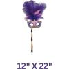 Beistle Feathered Mask with Stick(Costume Mask W/Stick (1-pack) – a)
